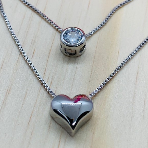 🌟 Host Pick🌸 S925 CZ Double Heart Necklace - Picture 3 of 4